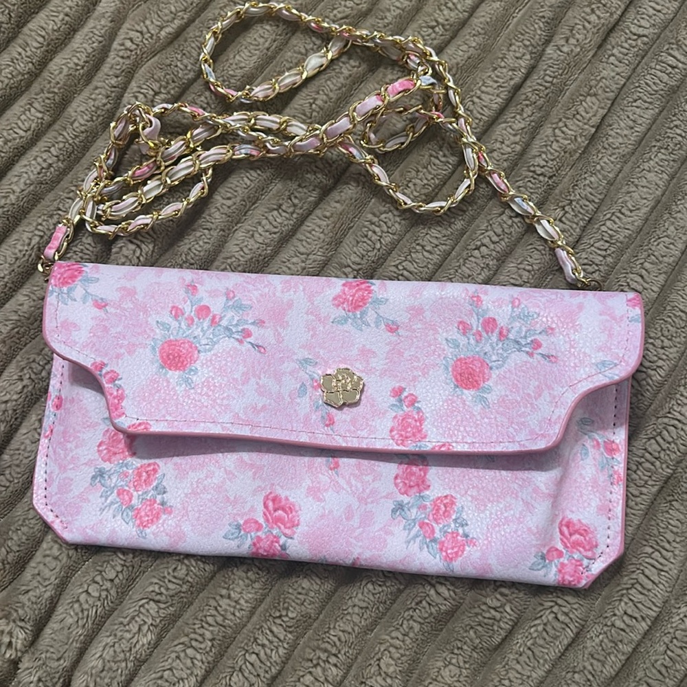 LoveShackFancy Pink Floral Clutch